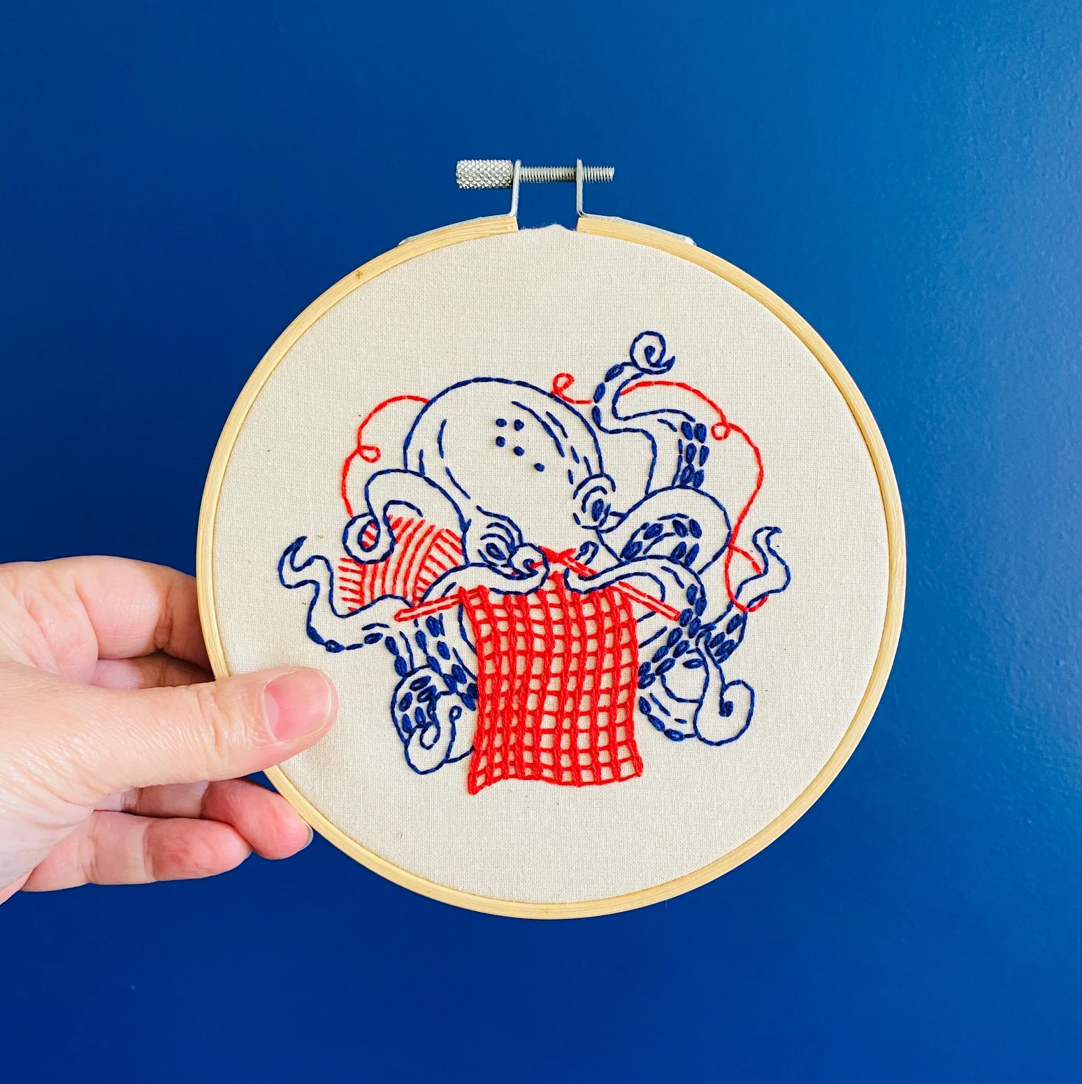 Knitting Octopus Embroidery Kit - Image 4