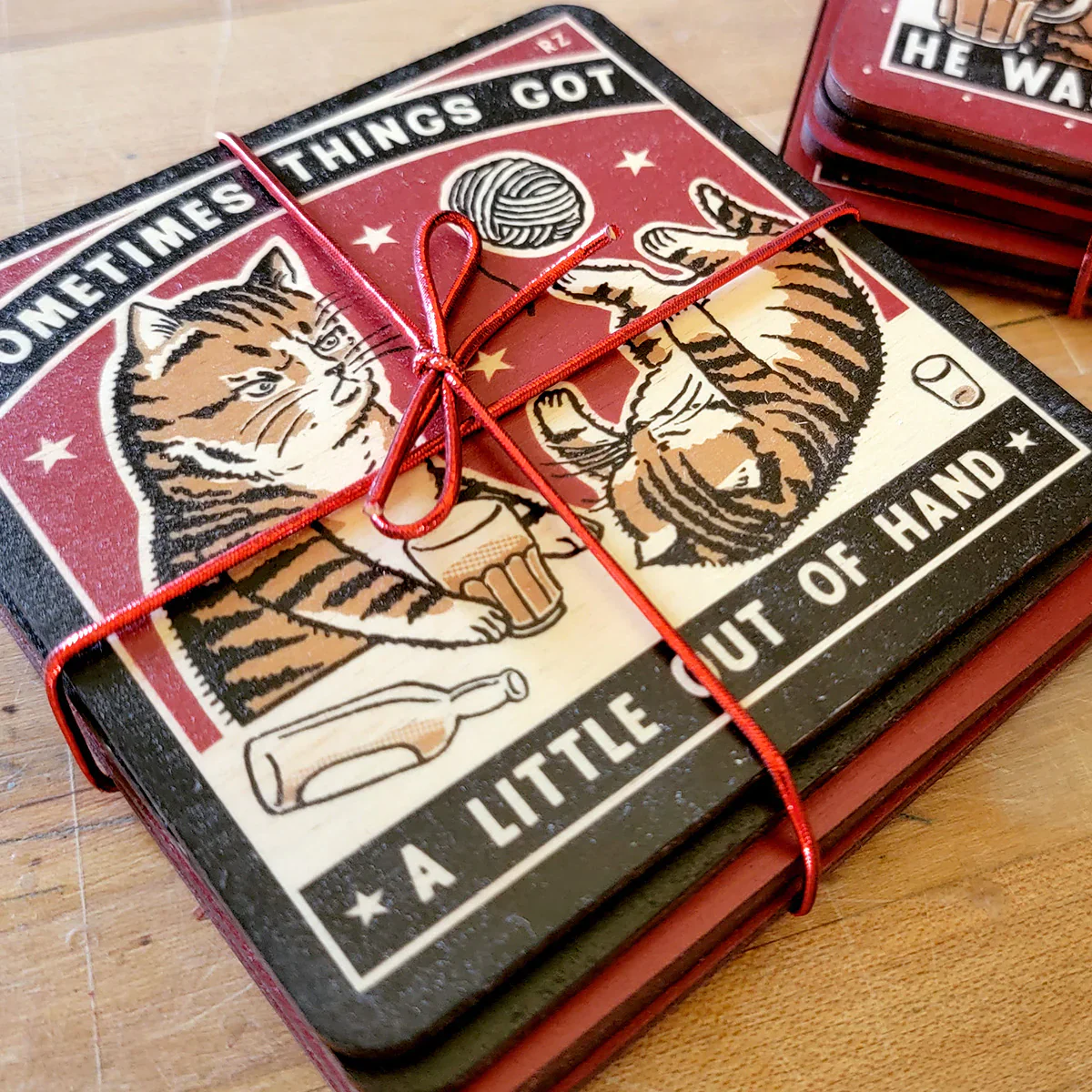 Drunk Cat Coasters - Image 4